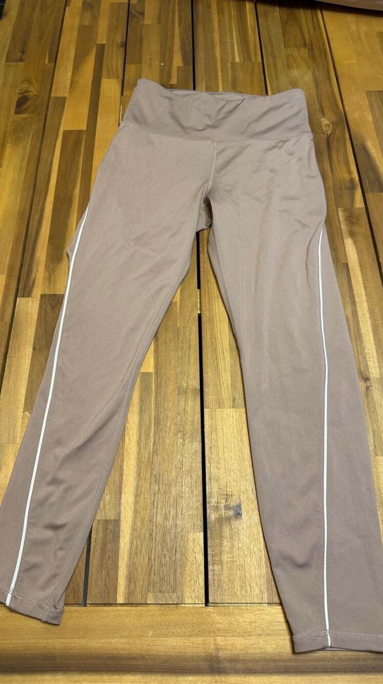 Leggings Taupe White Piping Activewear